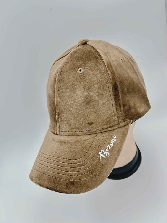 Base ball - velvet fabric - TAN BROWN