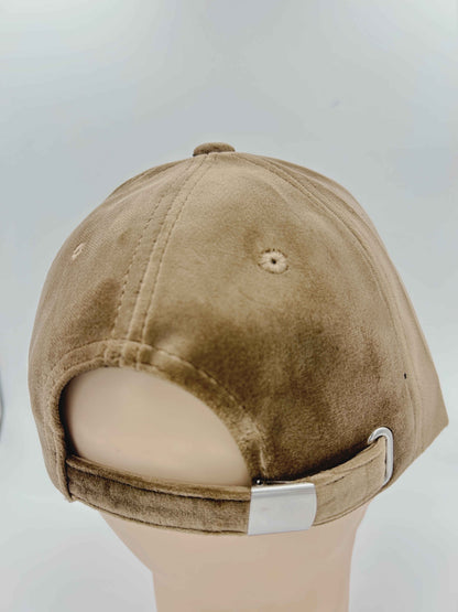 Base ball - velvet fabric - TAN BROWN