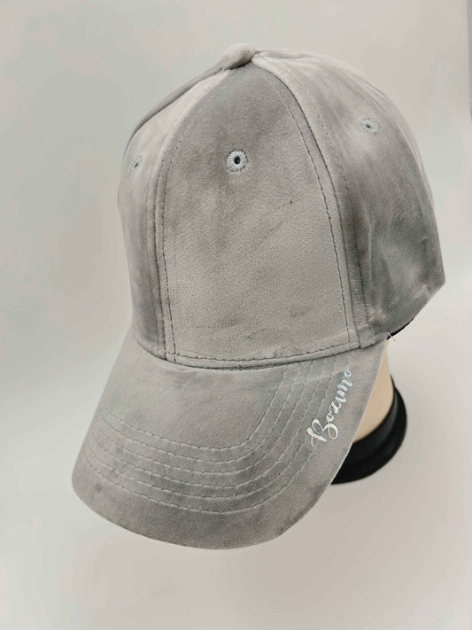 Base ball - Velvet fabric - SILVER GREY