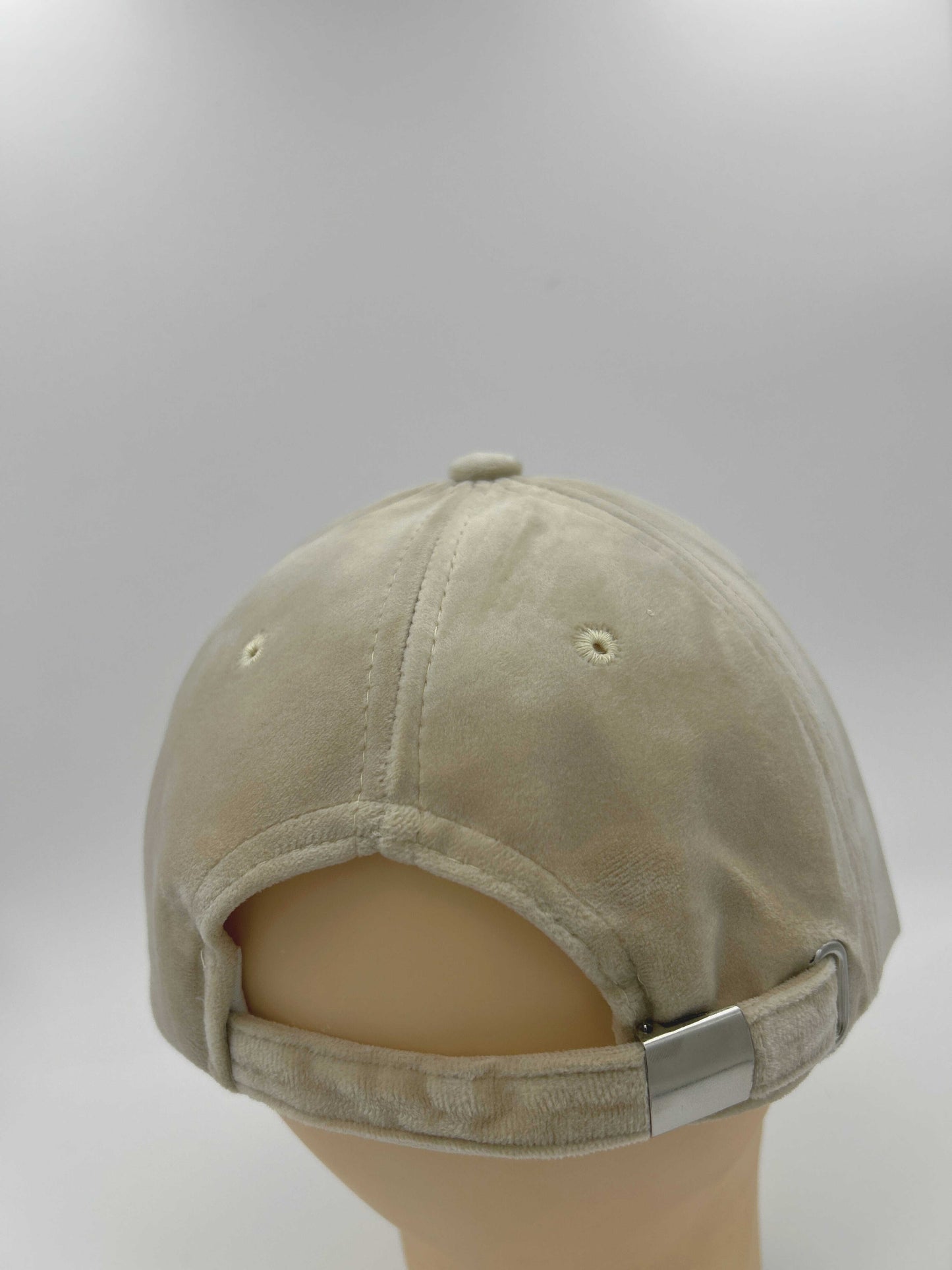 Base ball cap - Velvet fabric - BEIGE