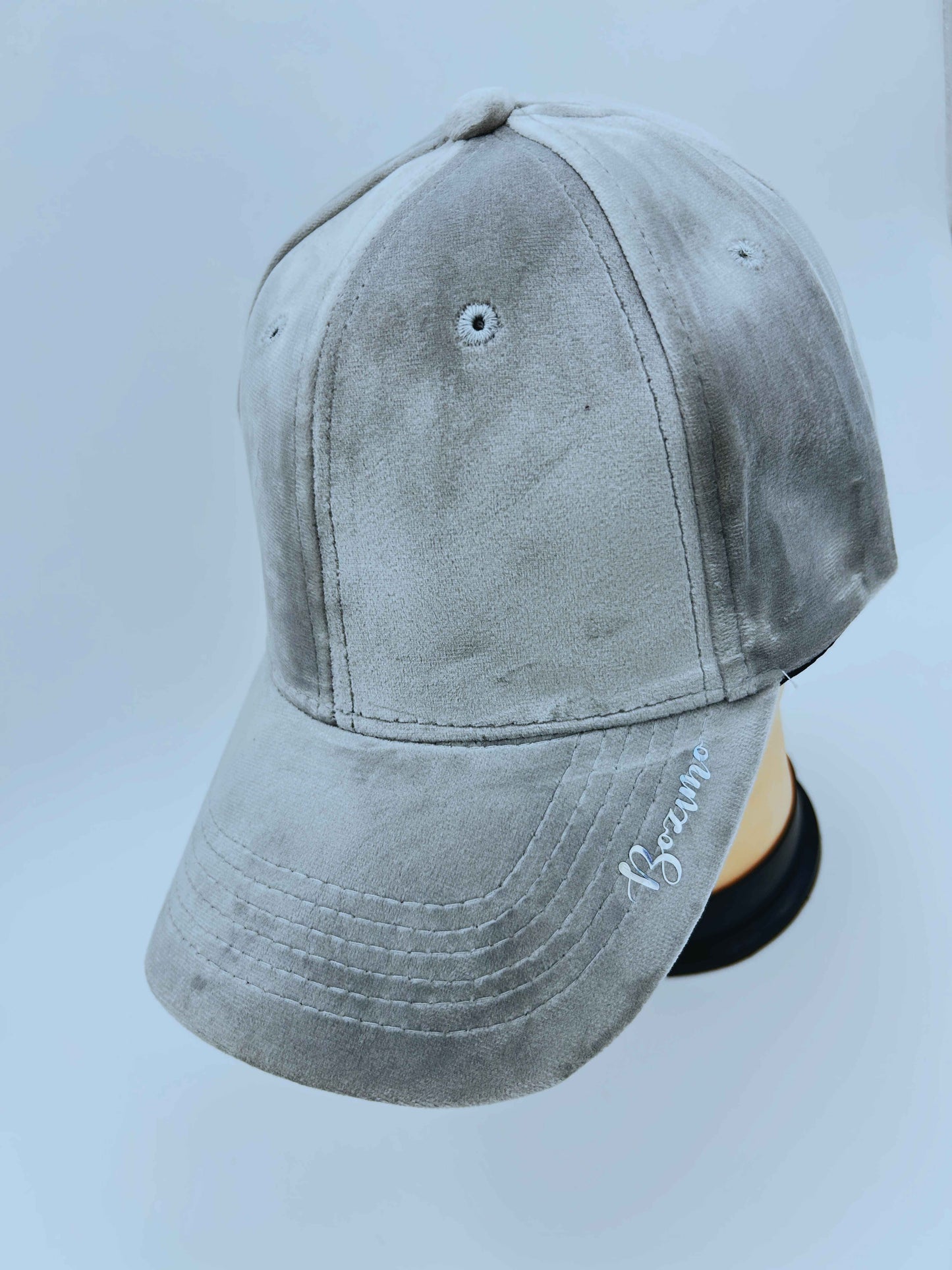 Base ball - velvet fabric - LIGHT GREY