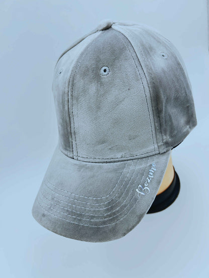 Base ball - velvet fabric - LIGHT GREY