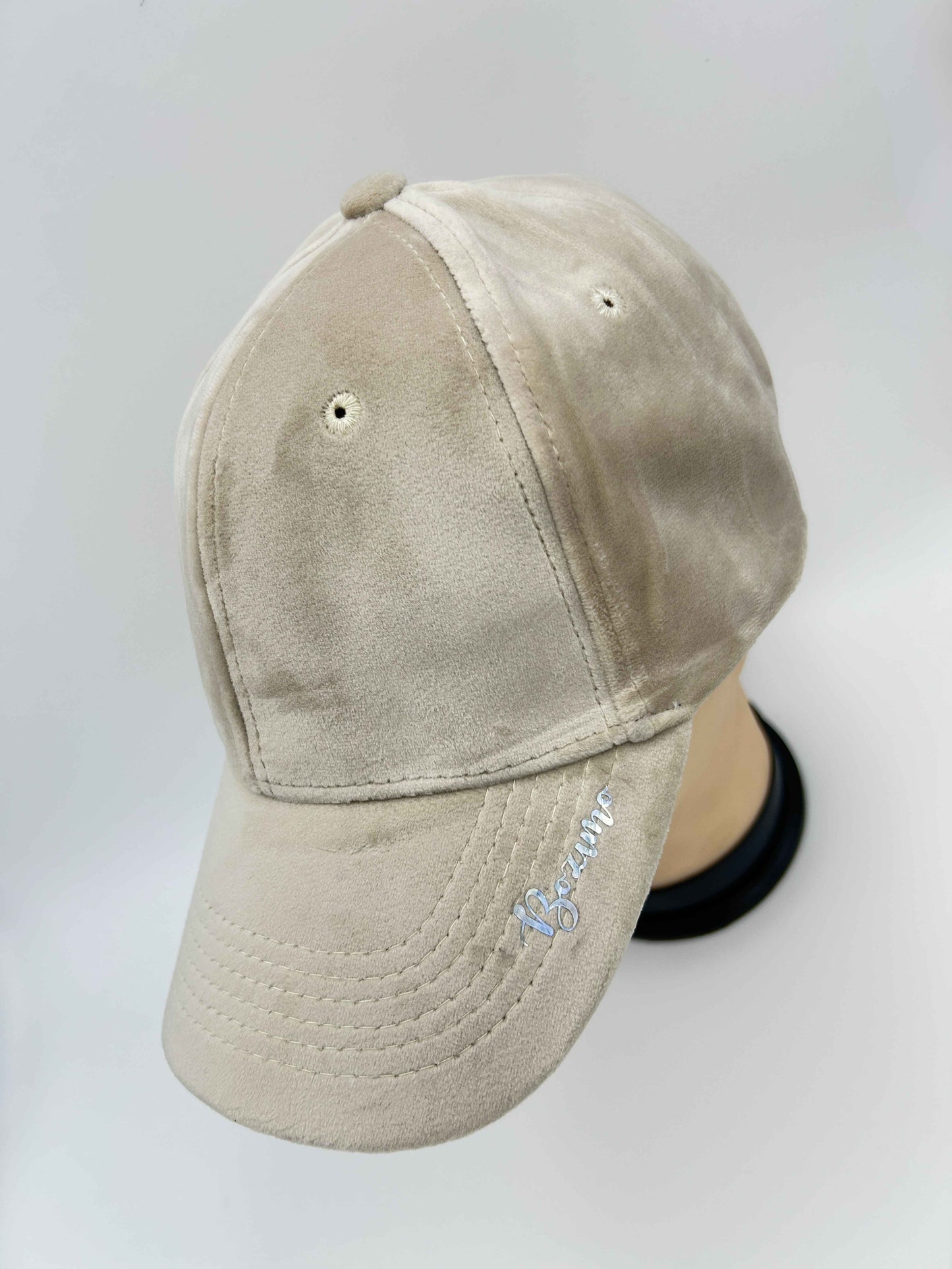 Base ball cap - Velvet fabric - BEIGE