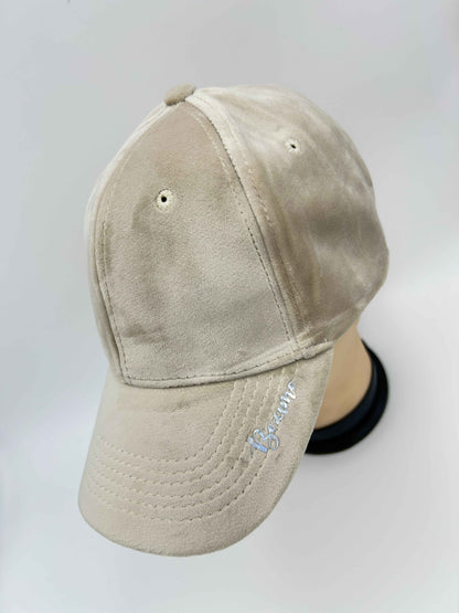 Base ball cap - Velvet fabric - BEIGE