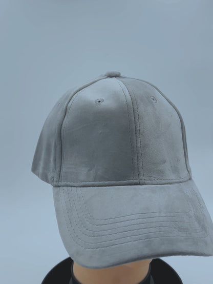 Base ball - velvet fabric - LIGHT GREY