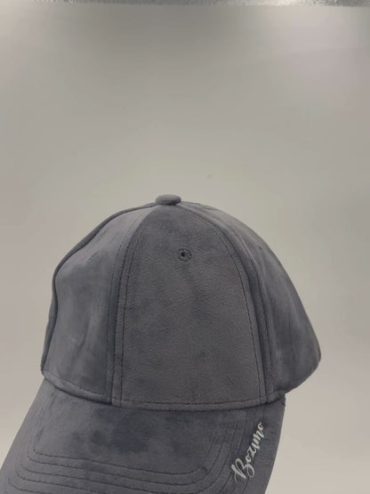 Base ball - velvet fabric - DARK GREY