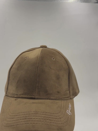 Base ball - velvet fabric - TAN BROWN