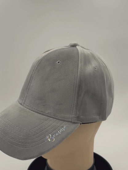 Base ball - Velvet fabric - SILVER GREY