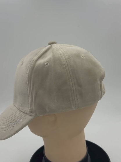 Base ball cap - Velvet fabric - BEIGE